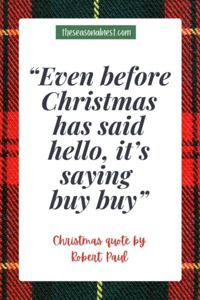 Humorous Christmas quote over a tartan background.