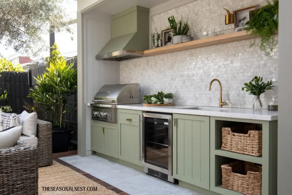 green modern outdoor kitchen budget design