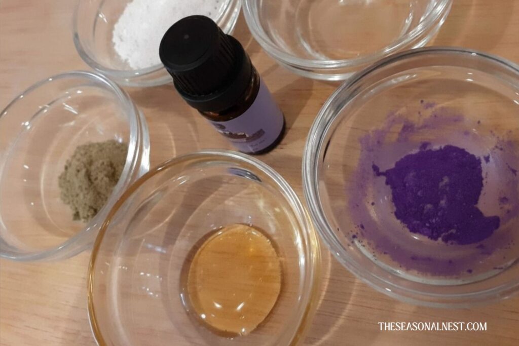 Lavender clay mask ingredients.