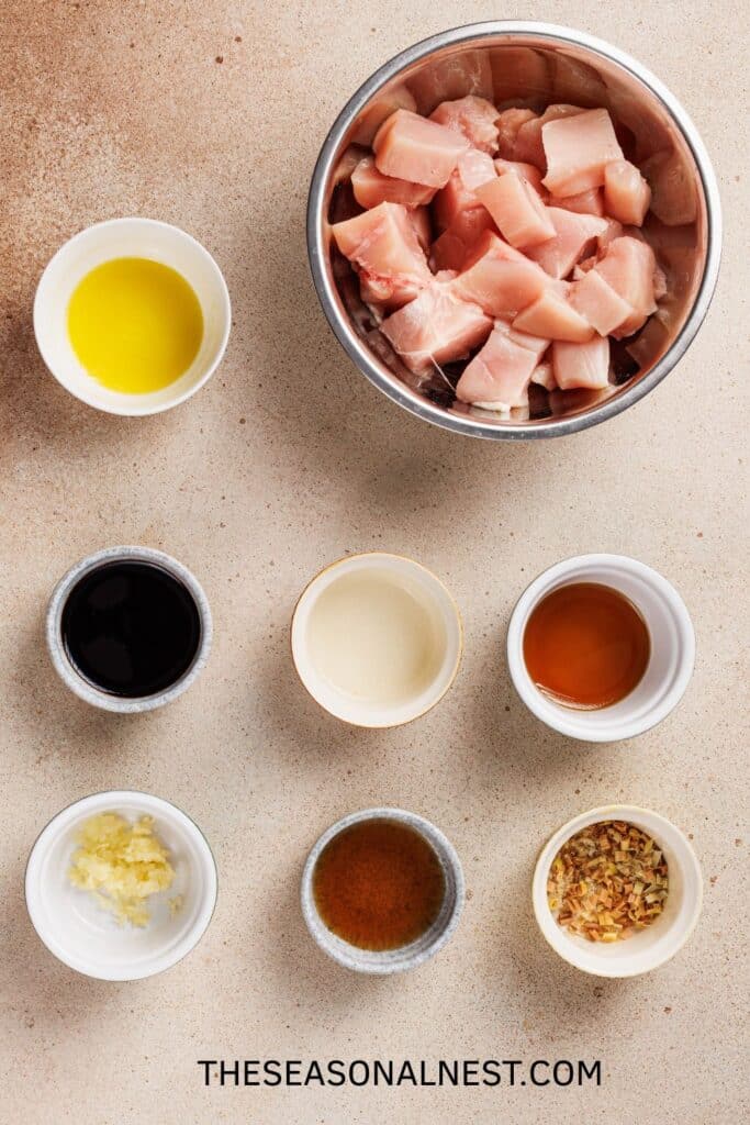 Lemongrass Chicken ingredients.