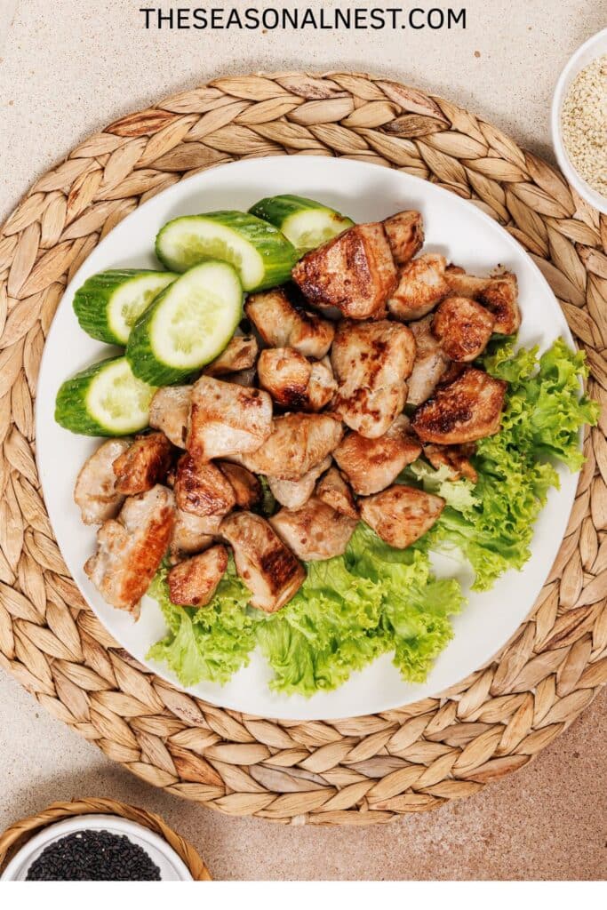 Simple lemongrass chicken pieces on a plate