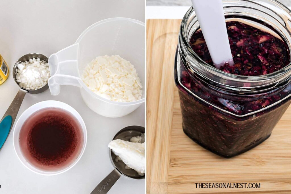Ingredients to make a lotion bar without beeswax