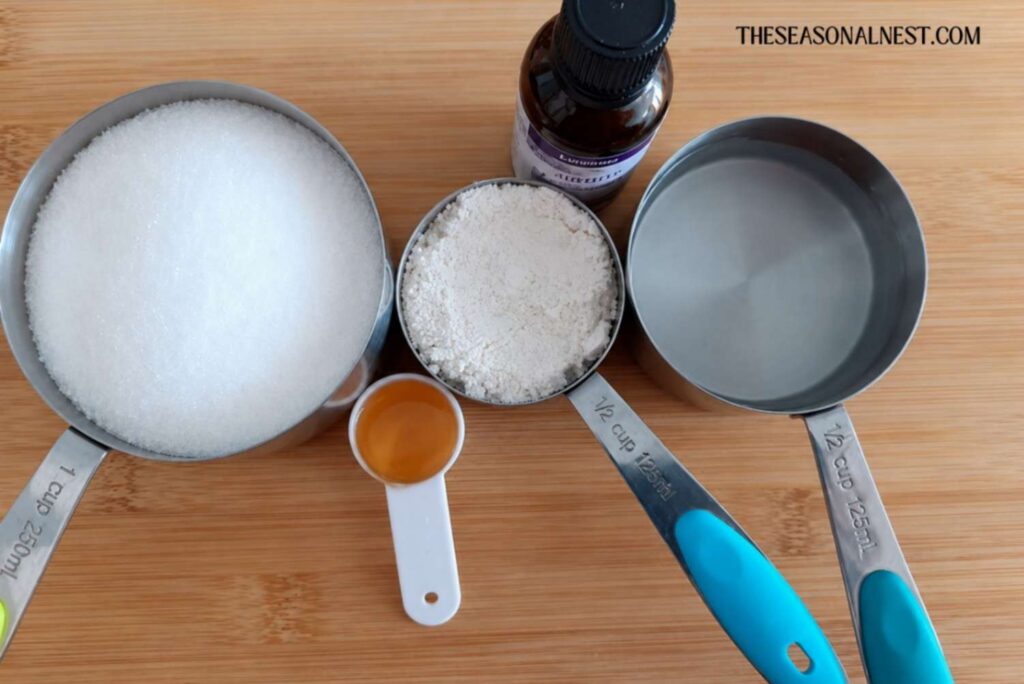 Oatmeal scrub ingredients.