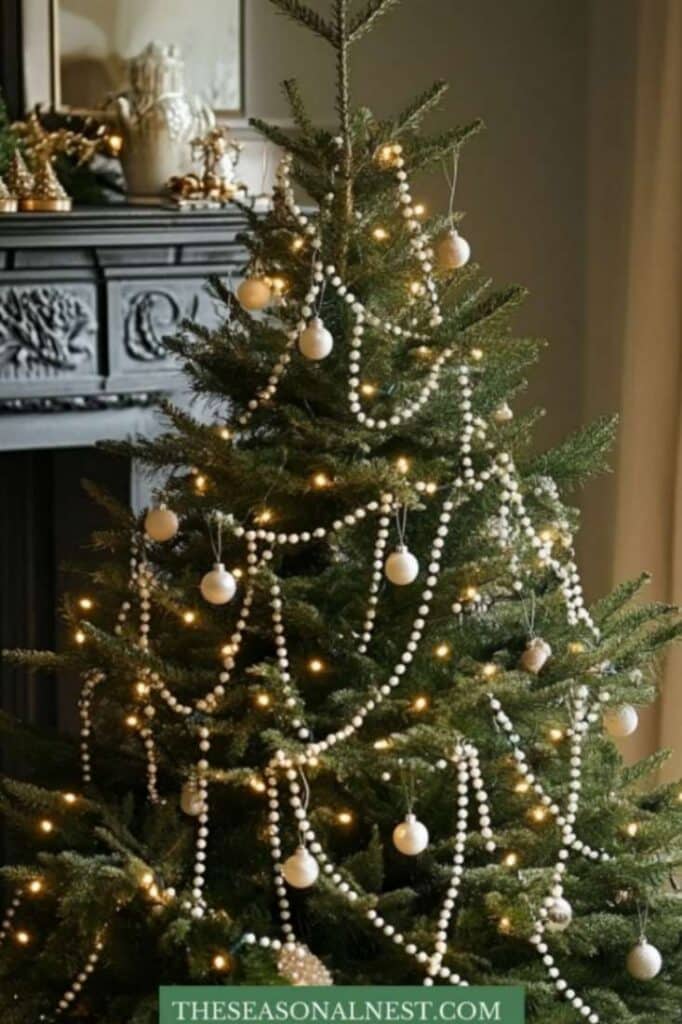 pearl strings christmas tree