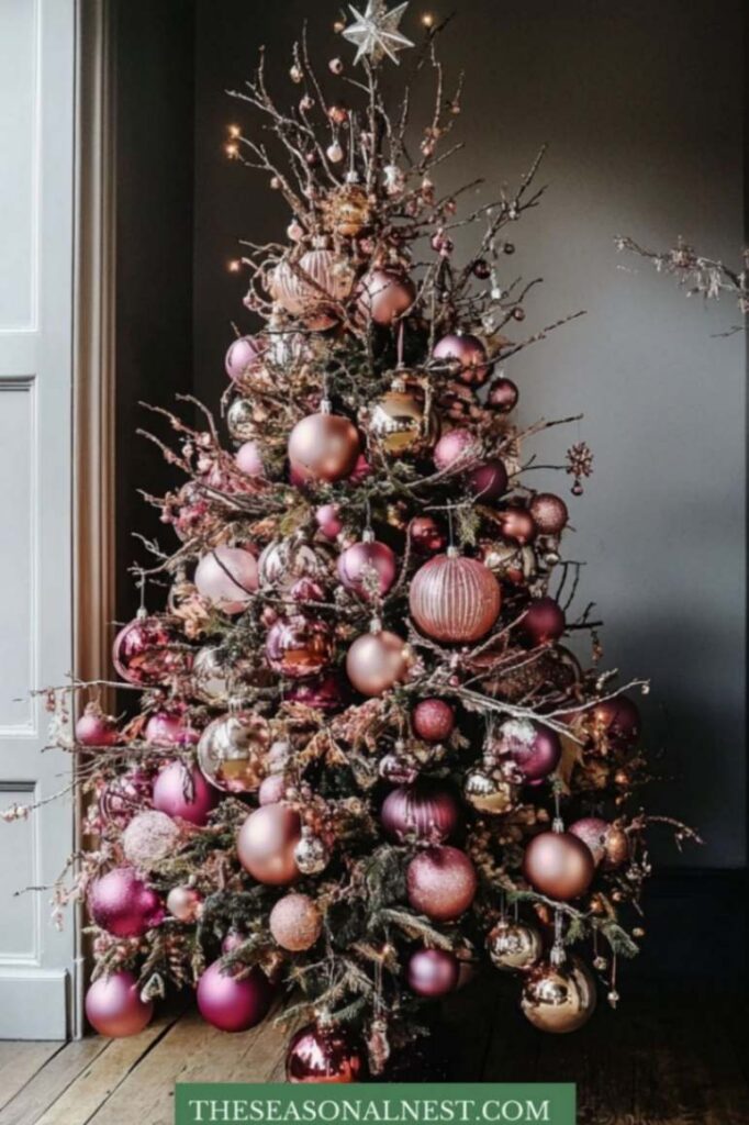 pink vintage christmas tree