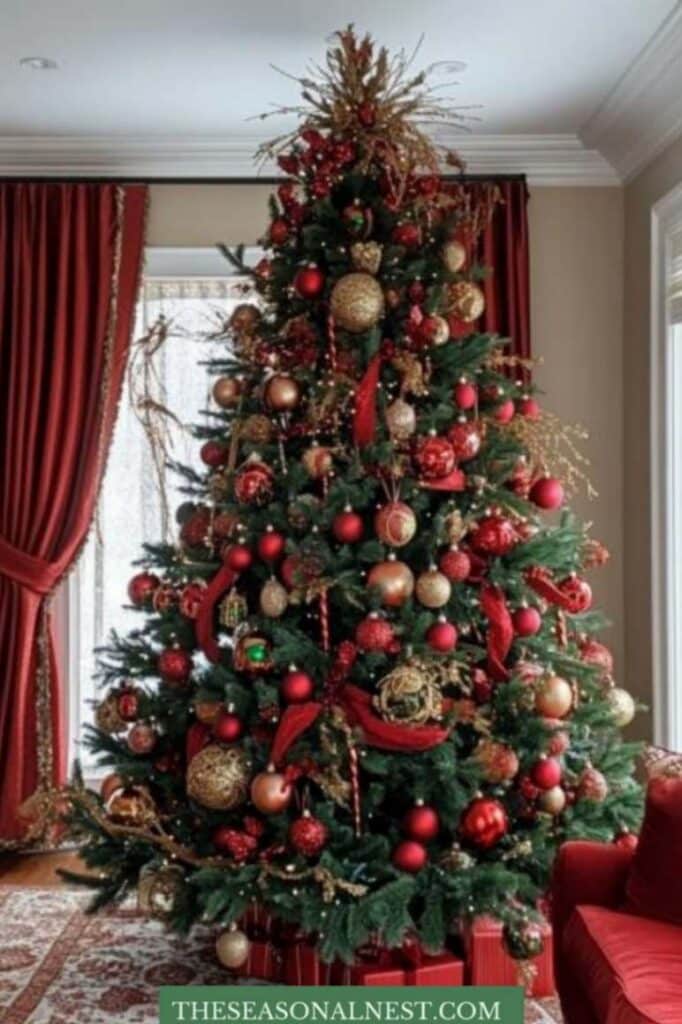 red gold christmas tree