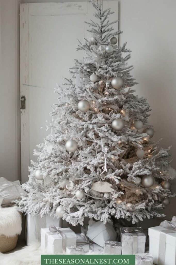 silver frosted christmas tree