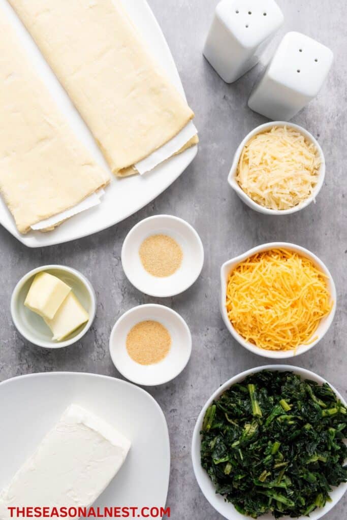 Xmas Tree Spinach Dip Ingredients