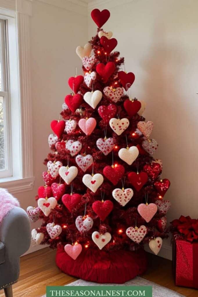 valentine christmas tree decor